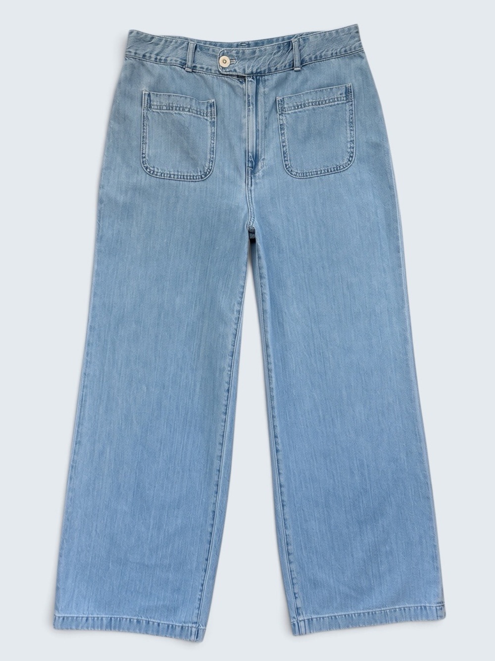 Madewell Wide Leg Jeans Patch Pocket Size 31 Baggy Straight Bellridge Wash NQ194